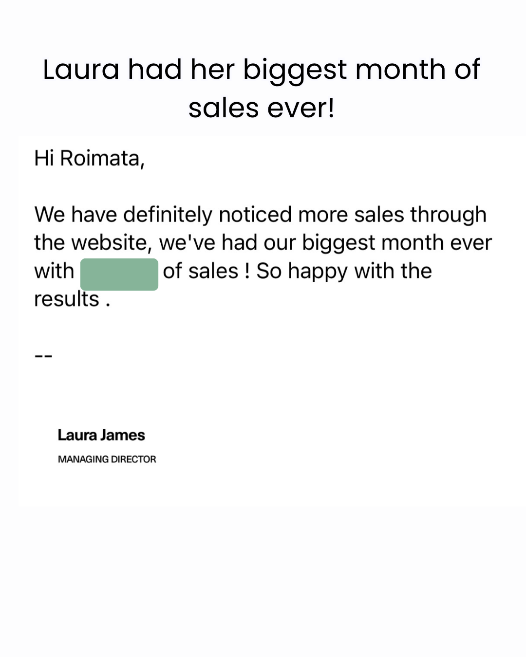 Real client result